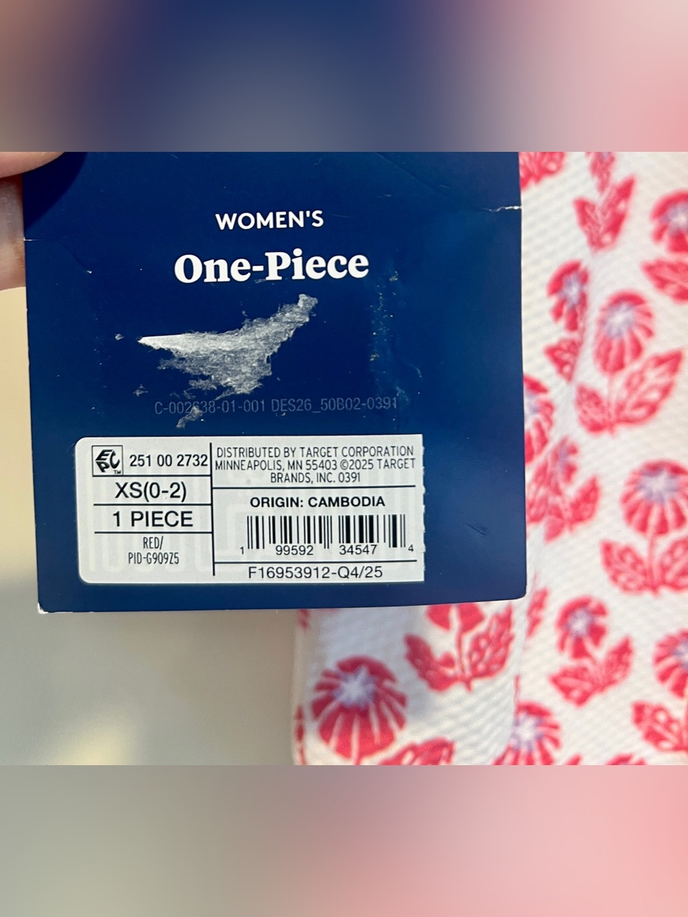 Roller Rabbit Target Women's One Piece Swimsuit Red Floral Sz XS NTW Beach Boho - Picture 12 of 12